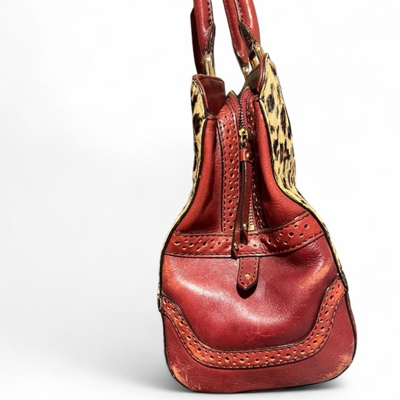 Leopard Print Leather Handbag - Picture 5 of 12